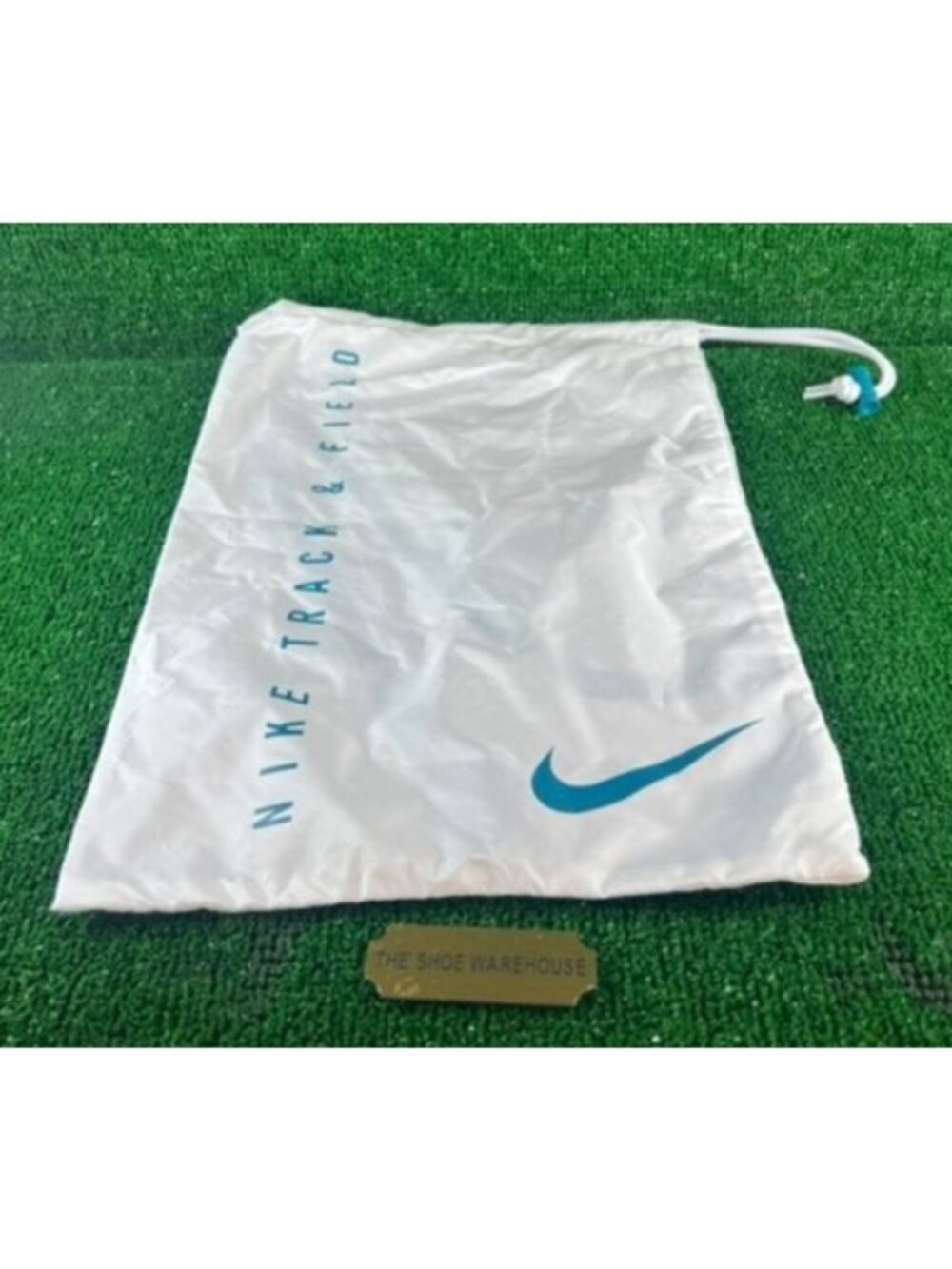 Nike Track & Field Drawstring Track Shoe Bag 16.5" X 11.5" White Green BRAND NEW